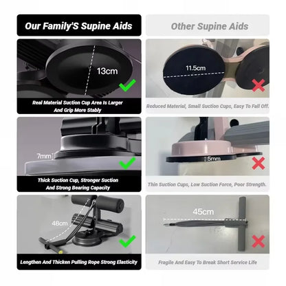 “Flexoora Suction‑Cup Seated Core Trainer – Gym Fitness Body Adjustable Plank & Ankle Strap Support”