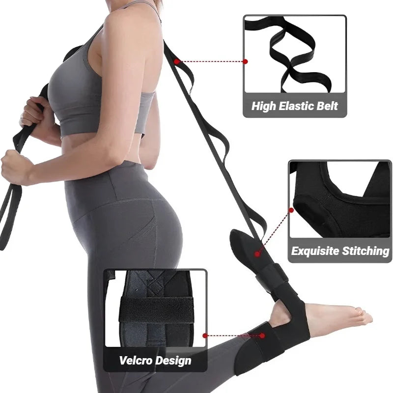 “Flexoora Flexibility Strap & Leg Stretcher – Gym Fitness Body Yoga & Rehab Band”