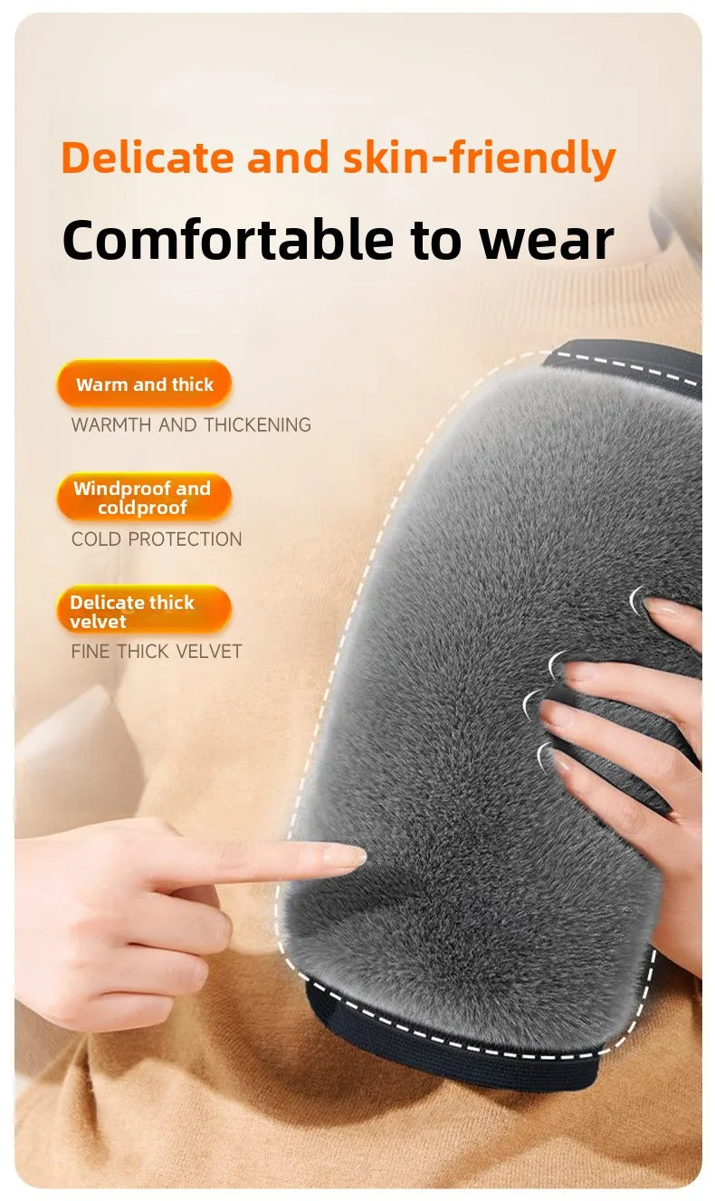 “Flexoora Winter Warm Knee Sleeves – Gym Fitness Body Adjustable Strap & Faux‑Fur Comfort”