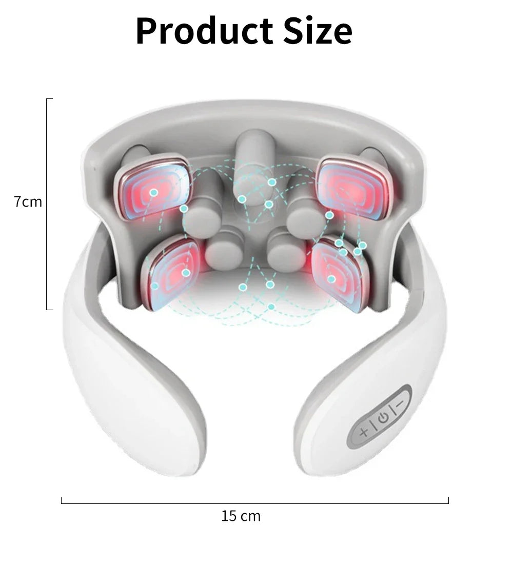 Smart Neck Massager with Heat & Pulse Therapy – Pain Relief for Neck & Shoulders