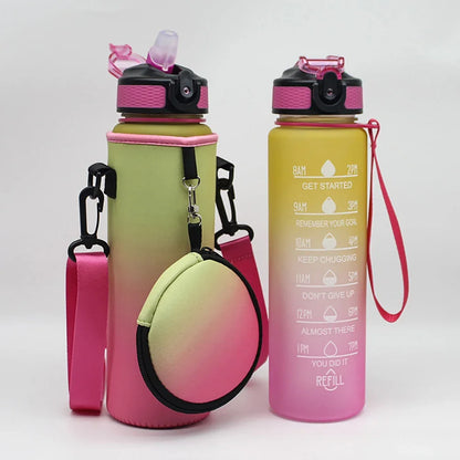1000ML Sports Bottle Case with Adjustable Shoulder Strap Water Bottle Holder Neoprene Carrier Insulated Water Jug Carrier Pouch