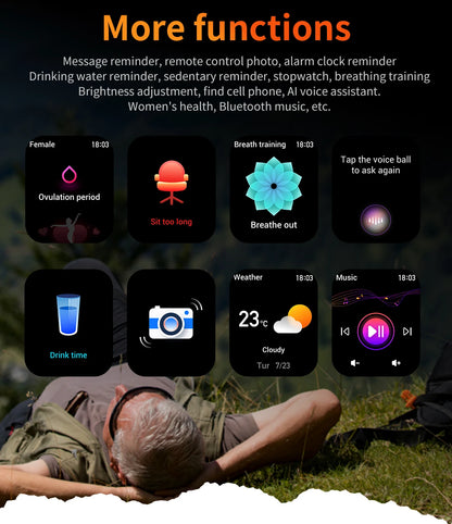 HDT11 Ultra Smart Fitness Watch with Bluetooth Calling Health Management Sleep Monitoring Multiple Sports Modes Water Resistant