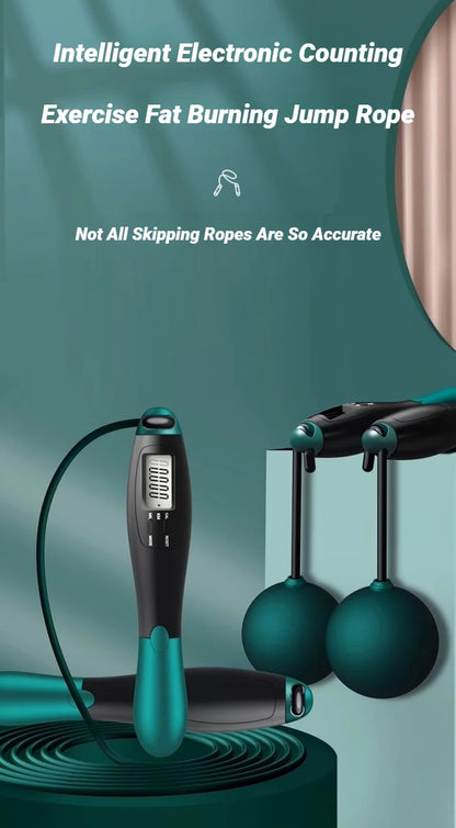 “Flexoora Counting Jump Rope – Gym Fitness Body Adjustable Steel Skipping Rope with Counter”