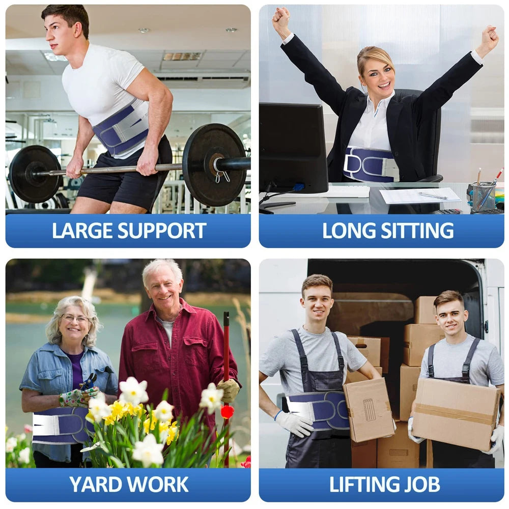 “Flexoora Lumbar Support Back Brace – Gym Fitness Body Adjustable Belt with Bionic Support Plate for Lower Back & Sciatica”