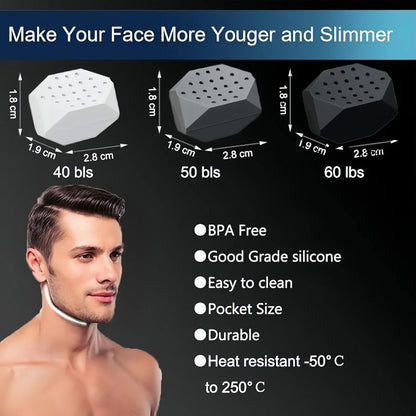 “Flexoora Jaw Trainer – Gym Fitness Body Silicone Face Chew, 3 Resistance Levels”