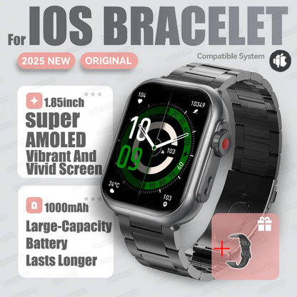 2025 New Fashion Sports Smart Watch Men Women 1.85-Inch HD AMOLED Full Touch Screen IP68 Waterproof Bluetooth Call SmartWatches