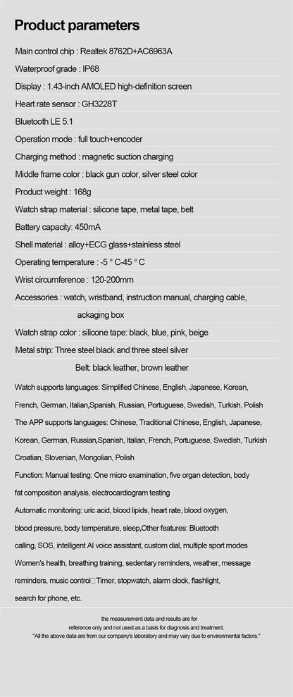 2025 New Smart Watch For Men Health ECG+HRV Blood Oxygen Uric Acid Fitness Sport Tracker Watches body fat Sleep Call Smartwatch