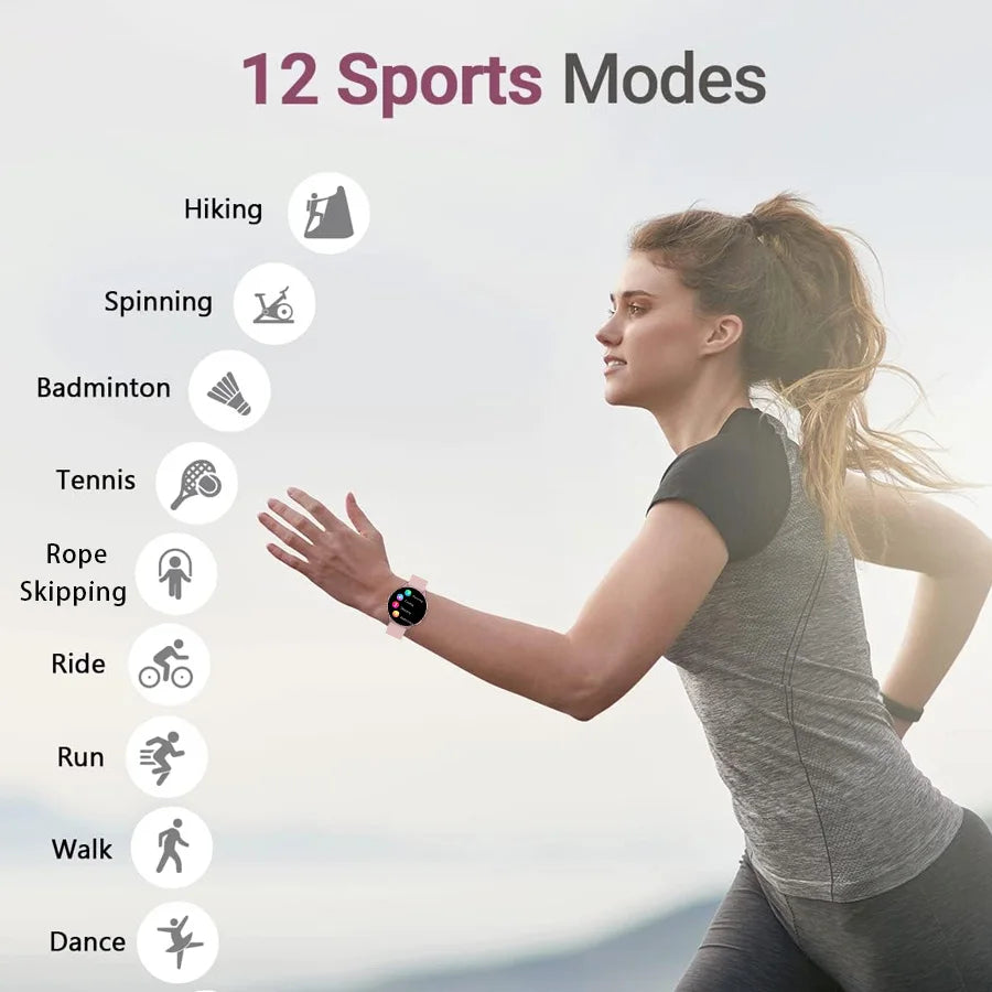 Smart Watch for Women Android & iPhone,1.2" Touch Screen Fitness Tracker, Heart Rate/Sleep/ Monitor, Pedometer,100+ Sport Modes