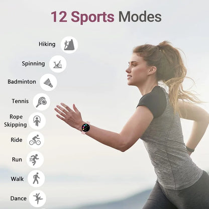 Smart Watch for Women Android & iPhone,1.2" Touch Screen Fitness Tracker, Heart Rate/Sleep/ Monitor, Pedometer,100+ Sport Modes
