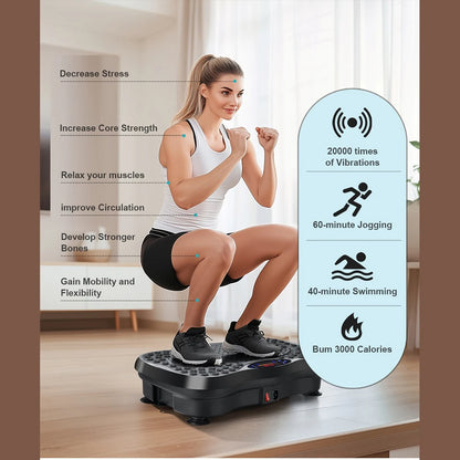 “Flexoora Vibration Plate – Gym Fitness Body Bluetooth & Adjustable Speed Full‑Body Shaker Platform”