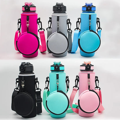 1000ML Sports Bottle Case with Adjustable Shoulder Strap Water Bottle Holder Neoprene Carrier Insulated Water Jug Carrier Pouch
