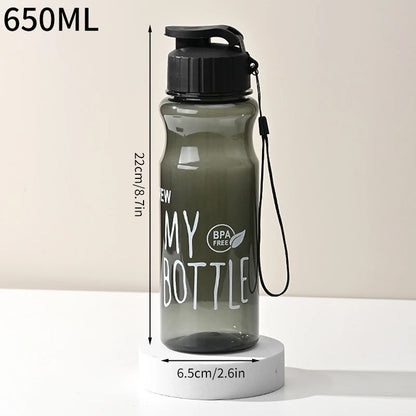 650ML Transparent&Portable Leak-proof Shaker Sports Water Bottle with Lid For School Gym Travel Girl Boy BPA Free