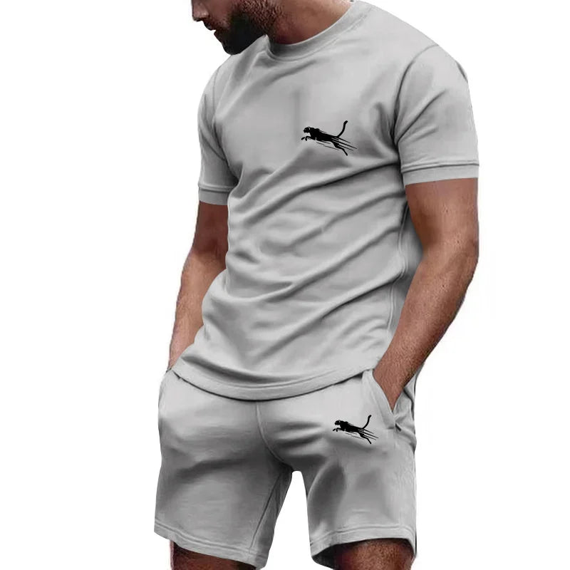“Flexoora Men’s Mesh Running Set – Breathable T‑Shirt & Shorts”