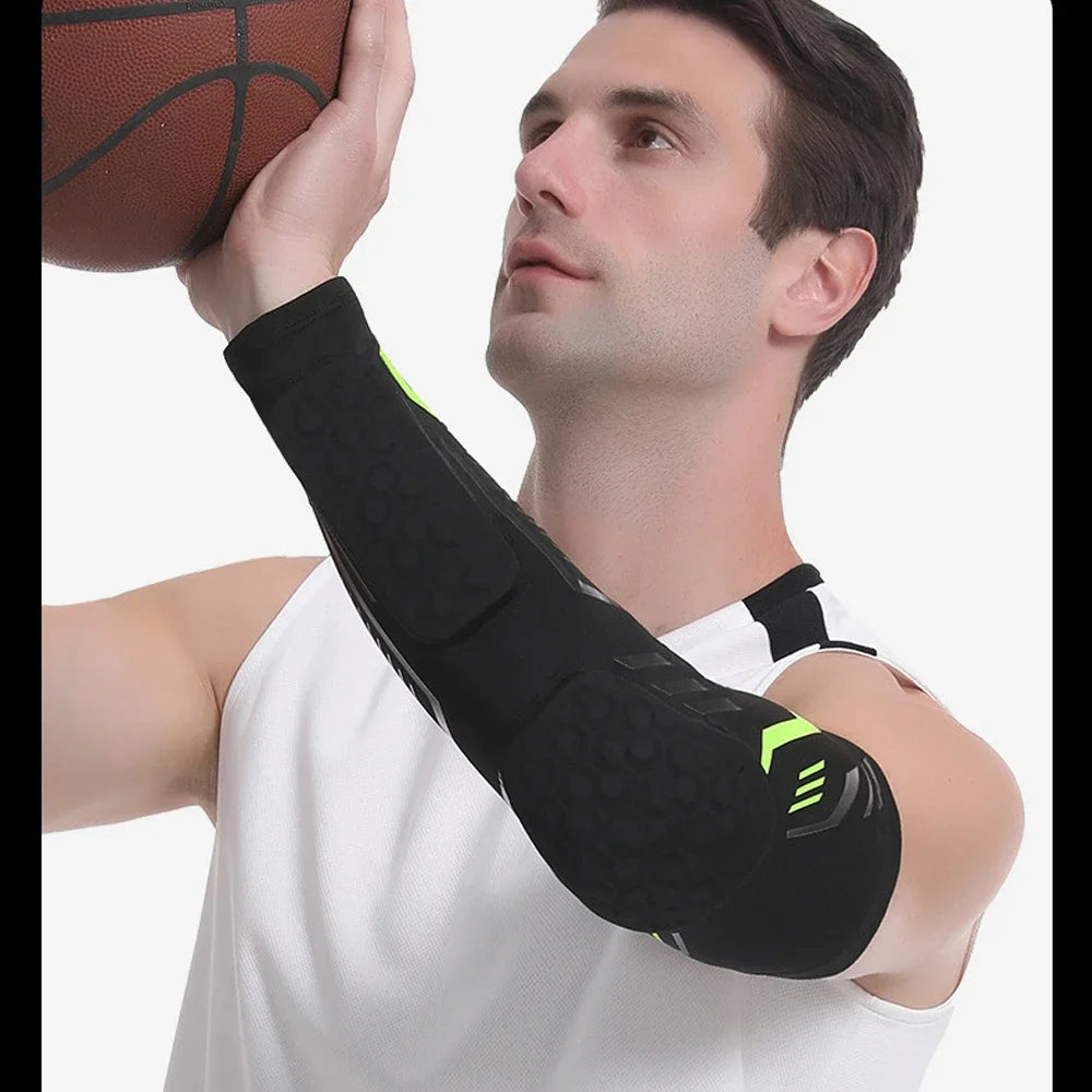 “Flexoora Padded Arm Sleeve – Gym Fitness Body Protective Compression for Basketball, Football & Volleyball”