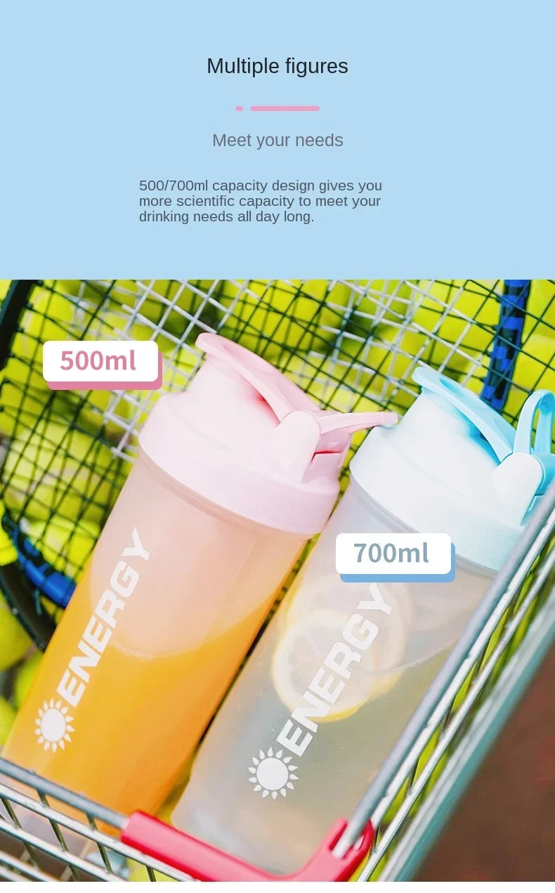 500/700ml Portable Shaker Bottle with Stirring Ball Is Perfect for Protein Shakes and Pre-workout Water Bottles without BPA