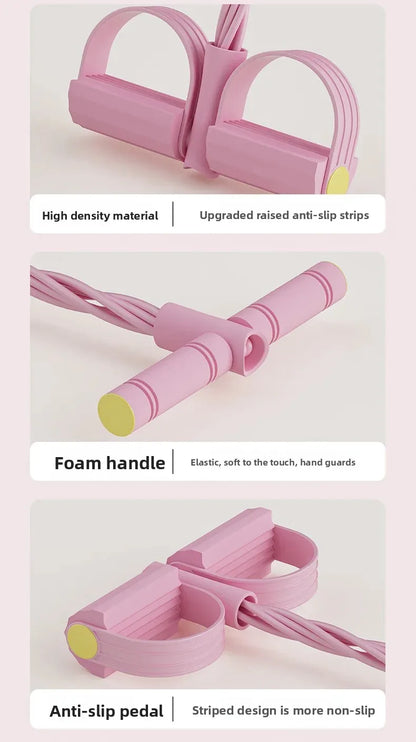 “Flexoora Elastic Bands Set – Gym Fitness Body Tension Ropes for Home Ab & Belly Workout”