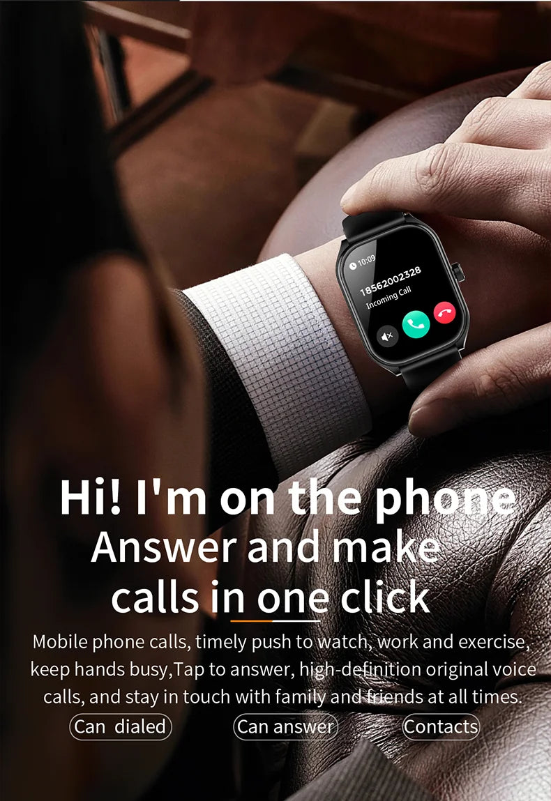 KHwatch 2.01" Curved Screen Smartwatch Men Call Sports Waterproof Wrist Watches Fitness Bracelet Women Watch Clock Smart Watch