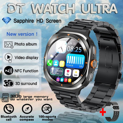 2025 New Watch 7 Ultra Smart Watch Men 32GB Memory Video GPS NFC 47mm AMOLED Fitness Waterproof Sport Tracker Health Smartwatch