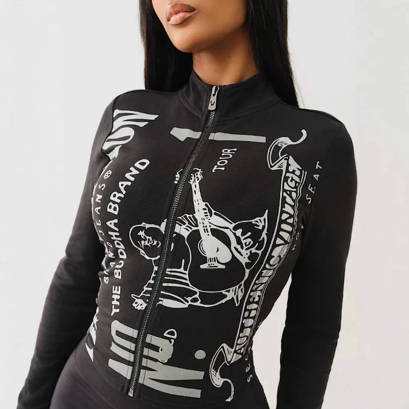 “Flexoora Women’s 2‑Piece Zipper Sweatshirt & Biker Shorts Set – Summer Streetwear”