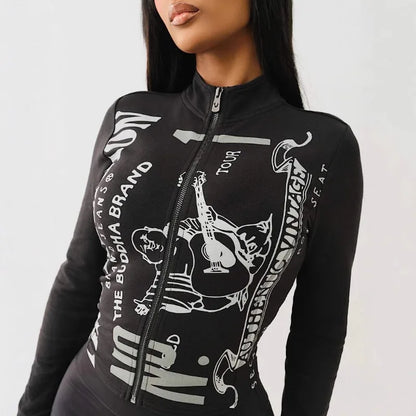 “Flexoora Women’s 2‑Piece Zipper Sweatshirt & Biker Shorts Set – Summer Streetwear”