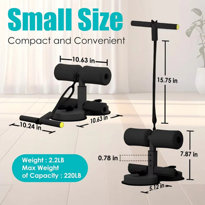 “Flexoora Suction‑Cup Seated Core Trainer – Gym Fitness Body Adjustable Plank & Ankle Strap Support”