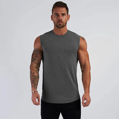 “Flexoora Men’s Breathable Cotton Muscle Tank – Gym & Workout”