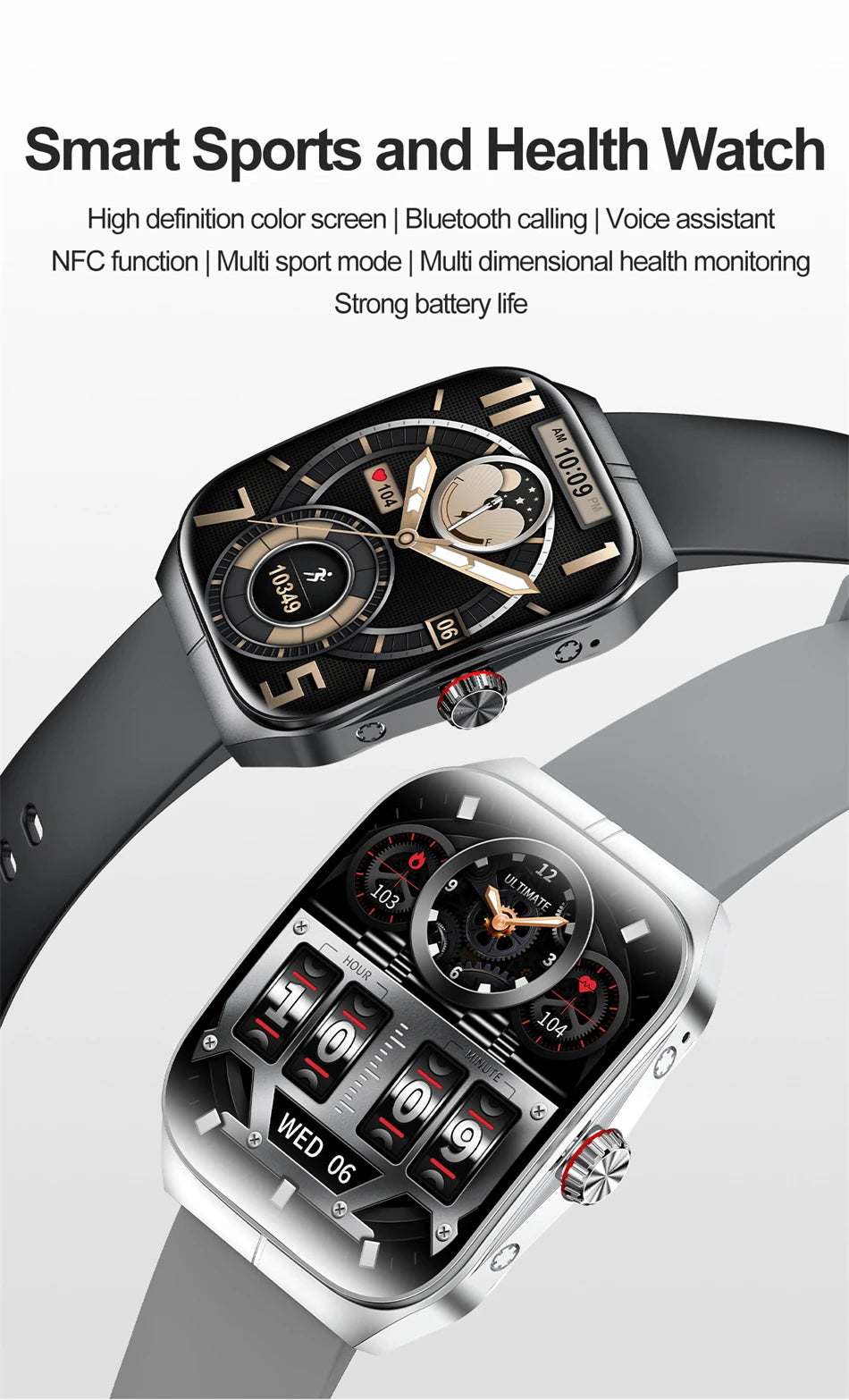 2025 New 1.95 Inch Ultra HD Smart Watch Men For OPPO GPS Tracking Bluetooth Call NFC Heart Rate Sports Fitness Women Smart Watch