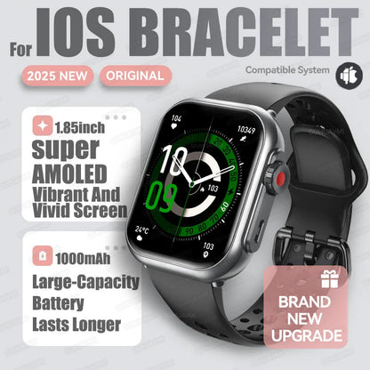 2025 New Fashion Sports Smart Watch Men Women 1.85-Inch HD AMOLED Full Touch Screen IP68 Waterproof Bluetooth Call SmartWatches