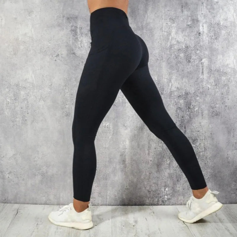 “Flexoora Women’s High‑Waist Pocketed Quick‑Dry Running & Yoga Leggings”