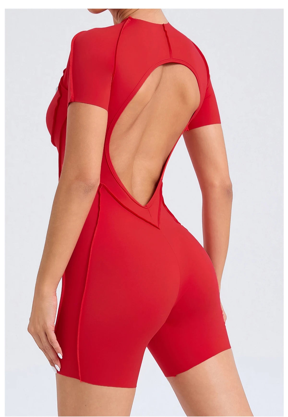 “Flexoora Women’s Backless Scrunch Booty Short Jumpsuit – Gym & Yoga”