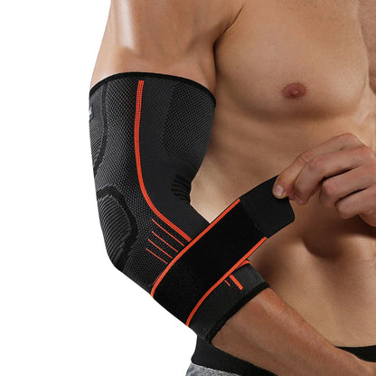 “Flexoora Adjustable Elbow Brace – Gym Fitness Body Compression Sleeve & Strap”