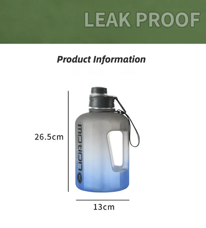 2 Liter Sports Water Bottle With Straw Large Capacity Fitness With Scale Gradient Kettle Outdoor Plastic Portable Water Bottle