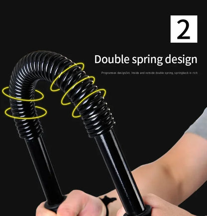 “Flexoora Spring‑Loaded Arm Strength Bar – Gym Fitness Body Adjustable 20‑60kg Upper‑Limb Trainer”