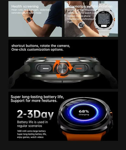 U8 Ultra Smartwatch 5G/4G Android 2025 New Global Call Amoled Screen Rotation Camera GPS WIFI Full Network