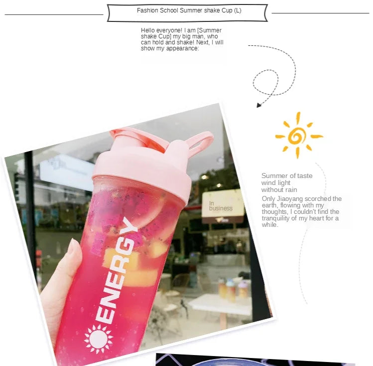 500/700ml Portable Shaker Bottle with Stirring Ball Is Perfect for Protein Shakes and Pre-workout Water Bottles without BPA