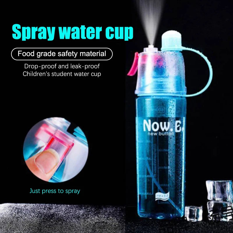 Sports Water Bottle Spray Cup Outdoor Portable Kettles Jug Large Capacity Men And Women 600ml