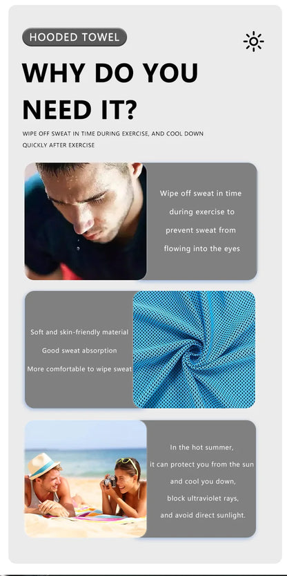 Sports Cooling Gym Towels Hair Quick Drying Hand Wrap Water Absorption Outdoor Travel Gymnastics Cool Sweat Portable Towel Hat