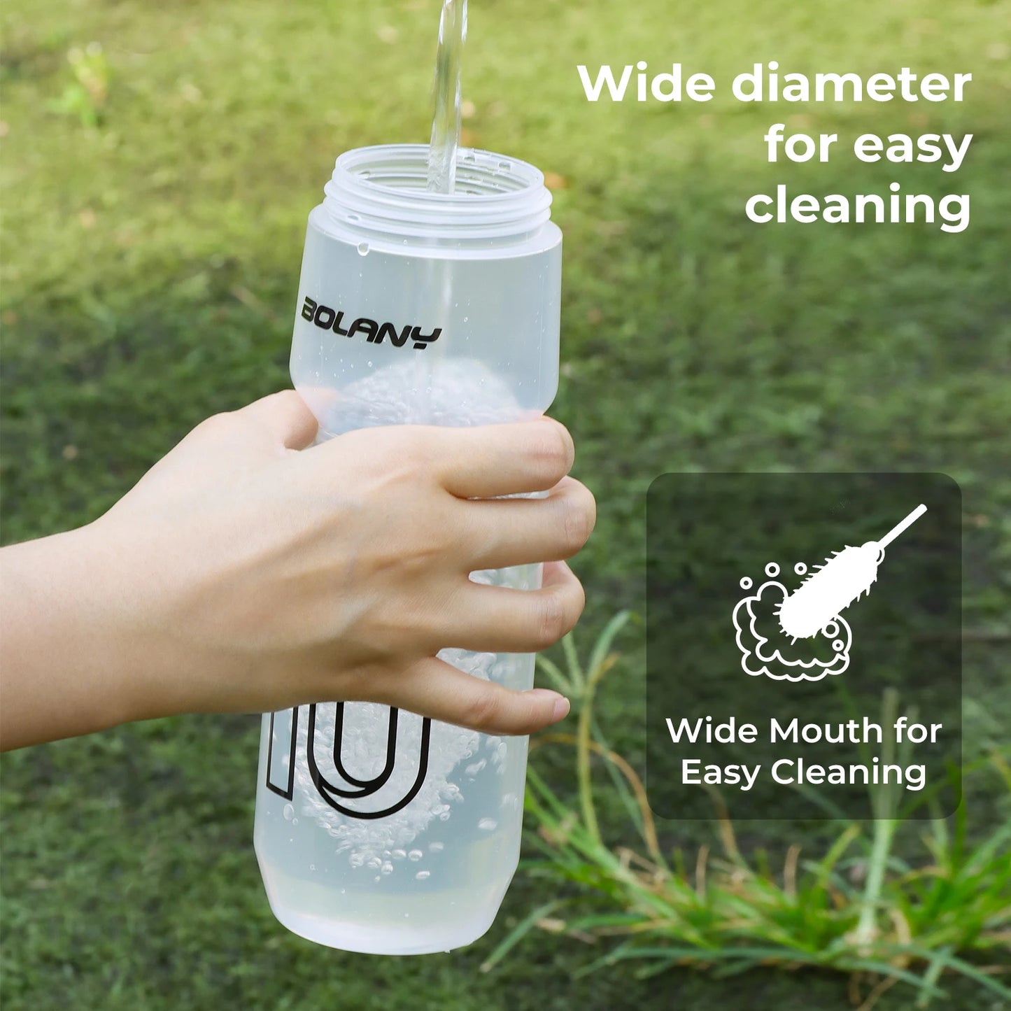 BOLANY 750ML Sports Bottle Ultralight Transparent Plastic Kettle with lid Portable Bottle Squeeze Drinking Cycling Supplie