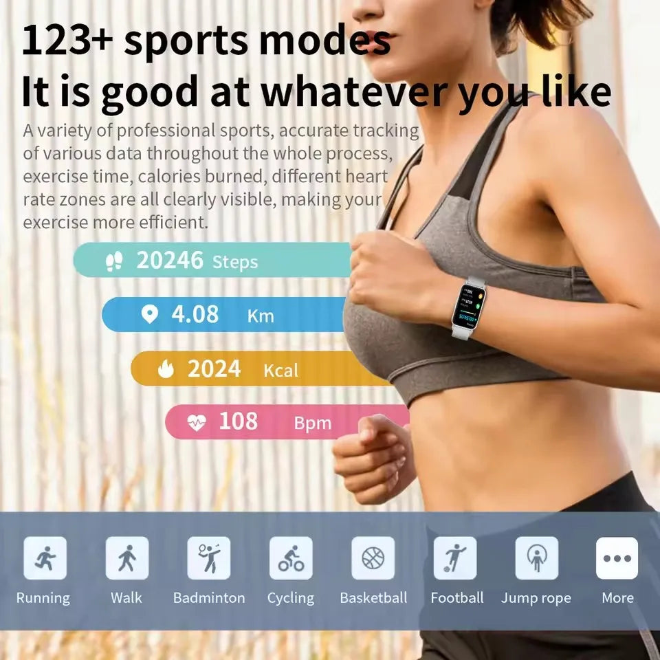 2025 New Watch 5 Men Smart Watch 100+Sports Mode Track Bluetooth Call Heart rate Waterproof Sport Fitness Smart bracelet Women