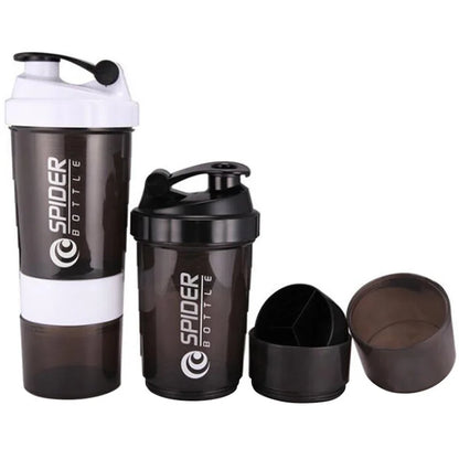 Sport Water Bottle Portable Protein Shake Cup 3 Layers Shake Cup with Measurement Marking Gym Fitness Protein Shake Bottle