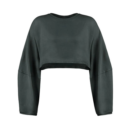 “Flexoora Women’s Loose Long‑Sleeve Crop Training Tee”