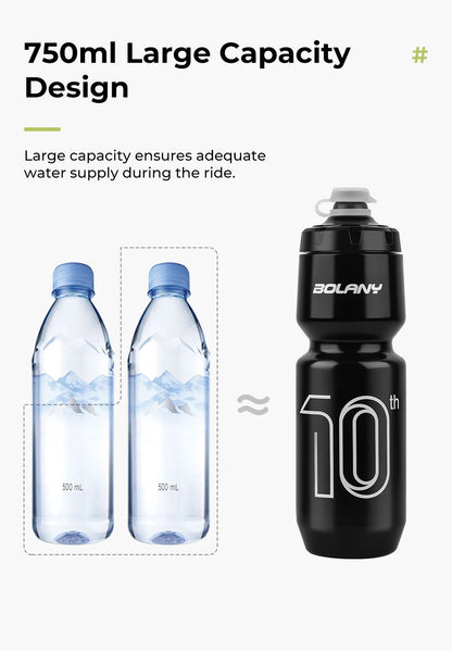 BOLANY 750ML Sports Bottle Ultralight Transparent Plastic Kettle with lid Portable Bottle Squeeze Drinking Cycling Supplie