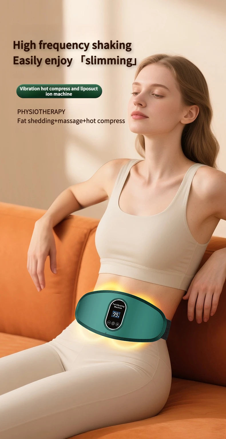 “Flexoora Hot Compress & Fat‑Burn Massage Belt – Gym Fitness Body USB Slimming Vibra Band”