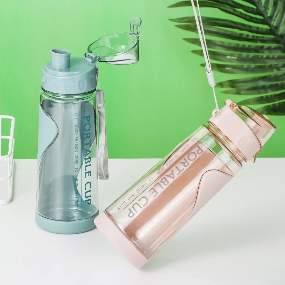 500ml Portable Sports Water Bottle Plastic Outdoor Gym Travel Drinks Mugs Clear Leakproof Drinking Bottle Water Bottles