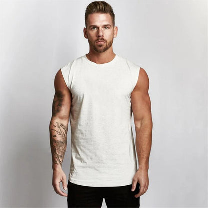 “Flexoora Men’s Breathable Cotton Muscle Tank – Gym & Workout”
