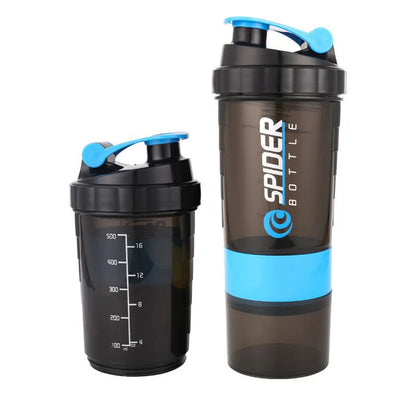 Sport Water Bottle Portable Protein Shake Cup 3 Layers Shake Cup with Measurement Marking Gym Fitness Protein Shake Bottle