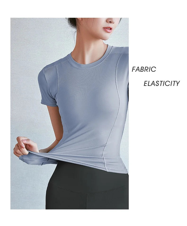 “Flexoora Women’s Quick‑Dry Slim Training Tee – Running & Gym”