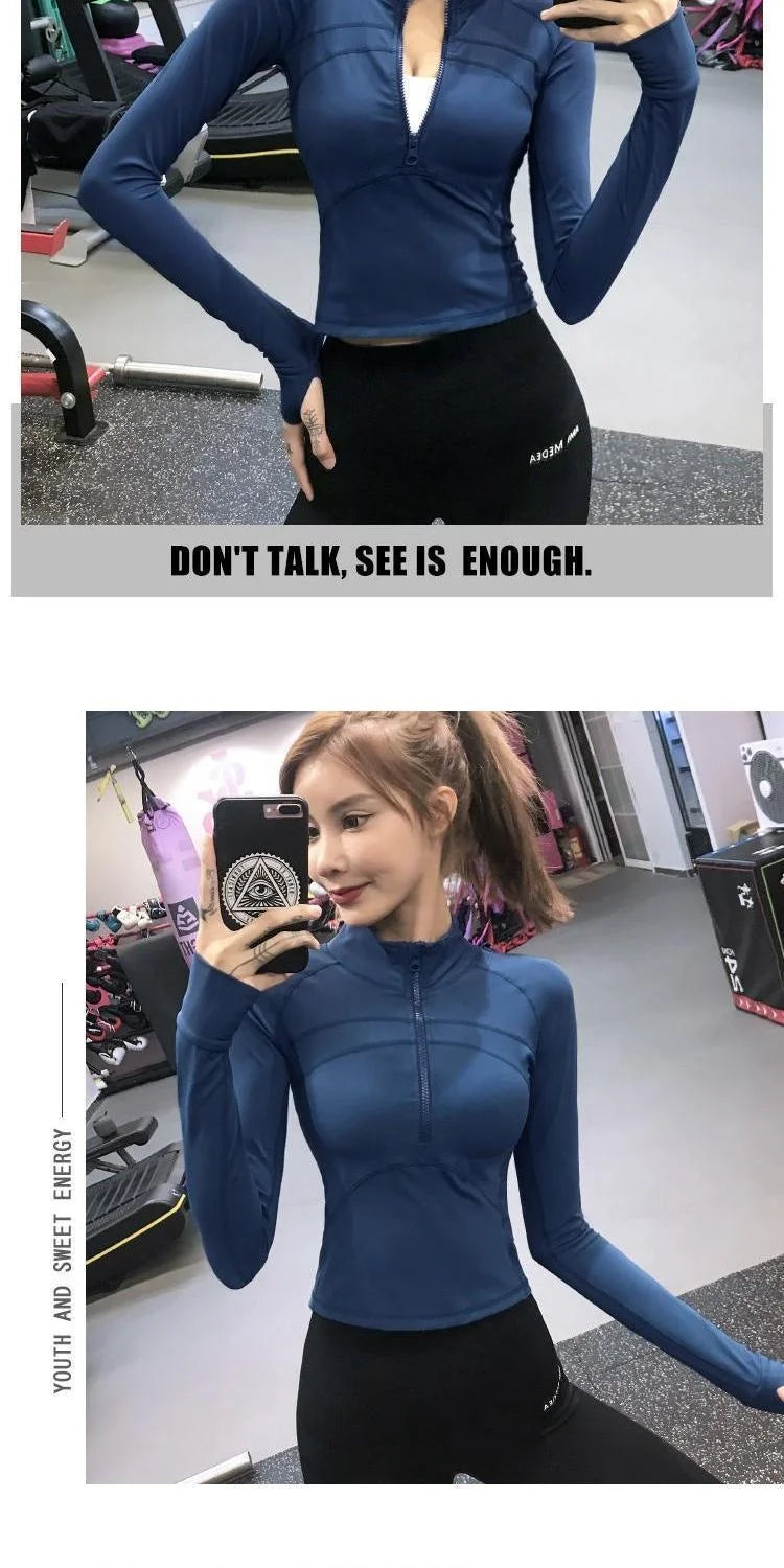 “Flexoora Women’s Breathable Quick‑Dry Zip‑Up Training Jacket”