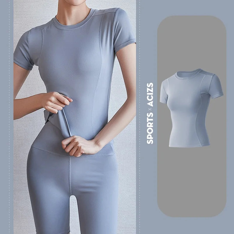 “Flexoora Women’s Quick‑Dry Slim Training Tee – Running & Gym”