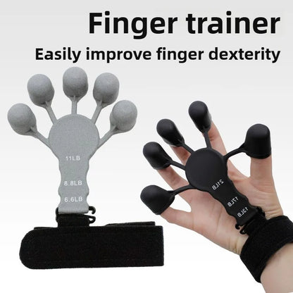 “Flexoora 5‑Finger Hand Trainer – Gym Fitness Body Silicone Wrist Puller & Finger Strengthener”
